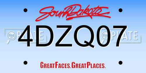 4DZQ07 South Dakota License Plate