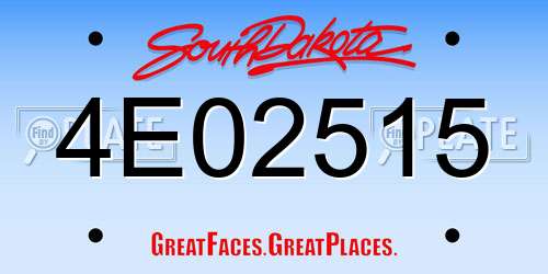 4E02515 South Dakota License Plate