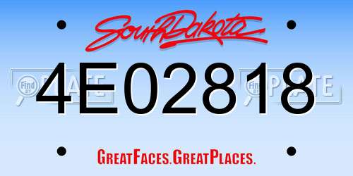 4E02818 South Dakota License Plate