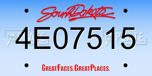 4E07515 South Dakota License Plate