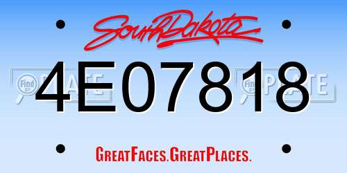 4E07818 South Dakota License Plate