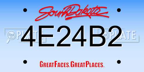 4E24B2 South Dakota License Plate