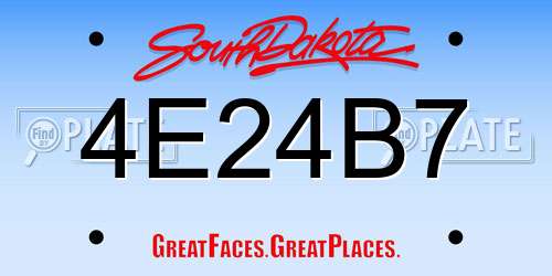4E24B7 South Dakota License Plate