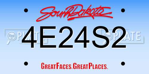 4E24S2 South Dakota License Plate