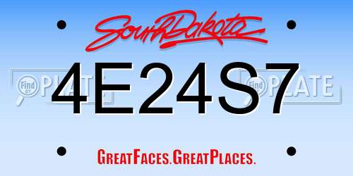 4E24S7 South Dakota License Plate