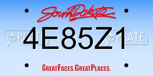 4E85Z1 South Dakota License Plate