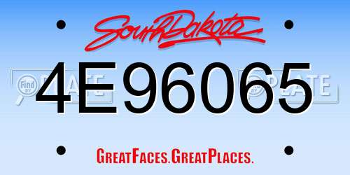 4E96065 South Dakota License Plate