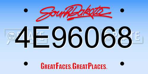 4E96068 South Dakota License Plate