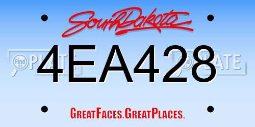 4EA428 South Dakota License Plate