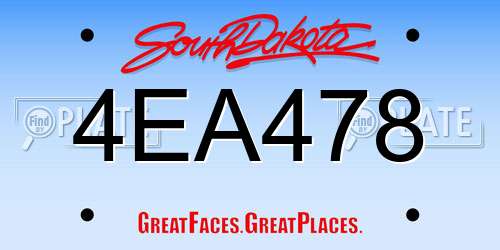 4EA478 South Dakota License Plate
