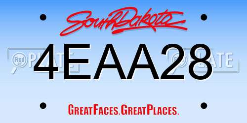 4EAA28 South Dakota License Plate
