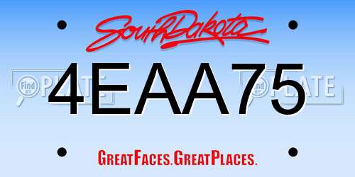 4EAA75 South Dakota License Plate