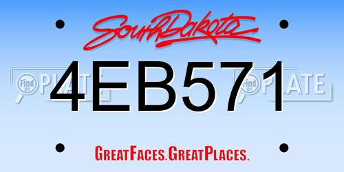 4EB571 South Dakota License Plate