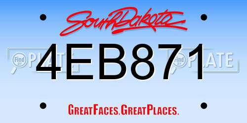 4EB871 South Dakota License Plate