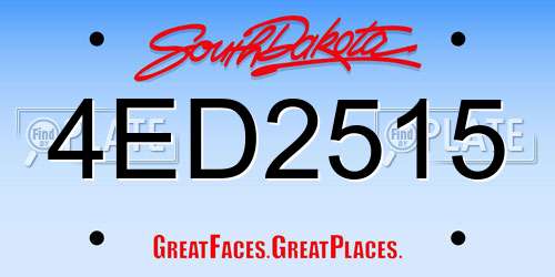 4ED2515 South Dakota License Plate