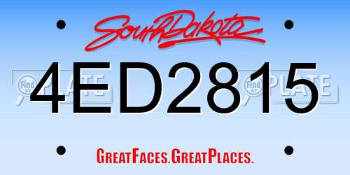 4ED2815 South Dakota License Plate