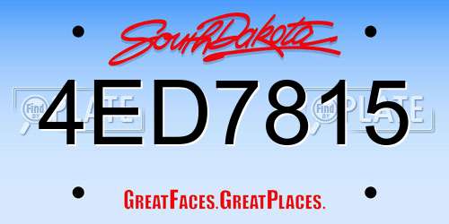 4ED7815 South Dakota License Plate