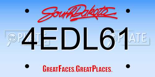 4EDL61 South Dakota License Plate