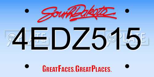 4EDZ515 South Dakota License Plate