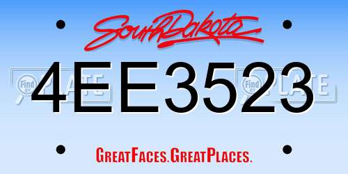 4EE3523 South Dakota License Plate
