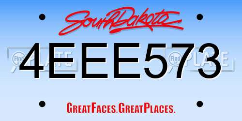 4EEE573 South Dakota License Plate