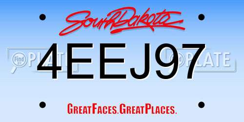 4EEJ97 South Dakota License Plate