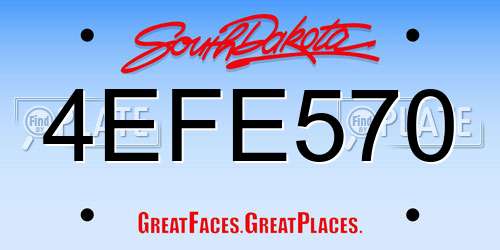 4EFE570 South Dakota License Plate
