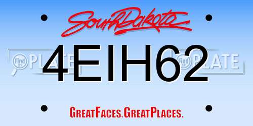 4EIH62 South Dakota License Plate