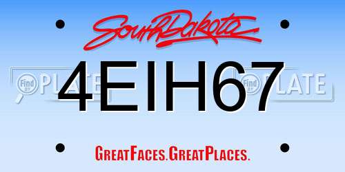 4EIH67 South Dakota License Plate
