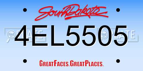 4EL5505 South Dakota License Plate