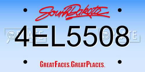 4EL5508 South Dakota License Plate