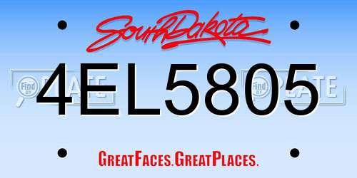 4EL5805 South Dakota License Plate