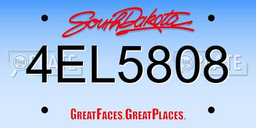 4EL5808 South Dakota License Plate