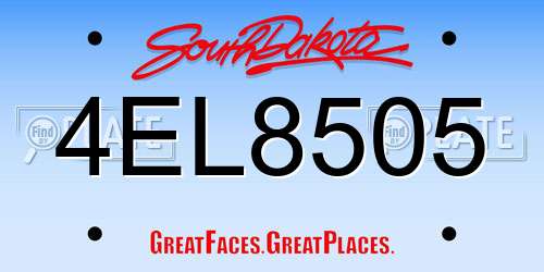 4EL8505 South Dakota License Plate