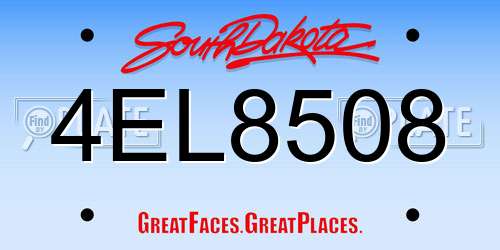 4EL8508 South Dakota License Plate