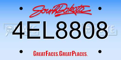 4EL8808 South Dakota License Plate