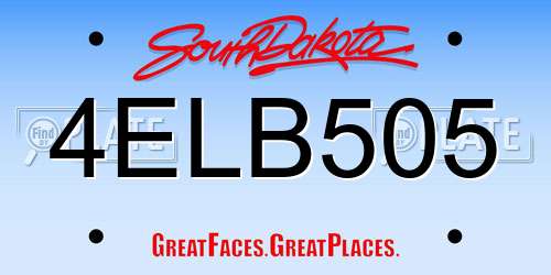 4ELB505 South Dakota License Plate