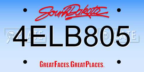 4ELB805 South Dakota License Plate