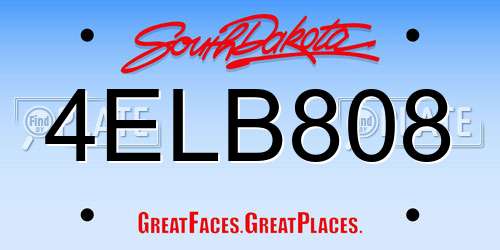 4ELB808 South Dakota License Plate