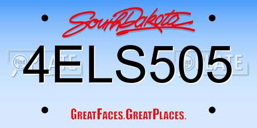 4ELS505 South Dakota License Plate