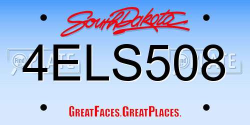 4ELS508 South Dakota License Plate
