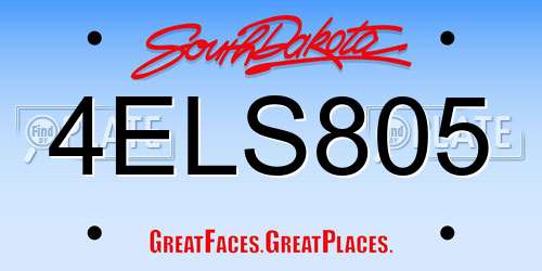 4ELS805 South Dakota License Plate