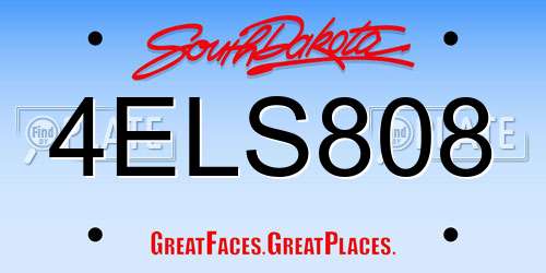 4ELS808 South Dakota License Plate