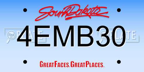 4EMB30 South Dakota License Plate