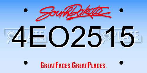4EO2515 South Dakota License Plate