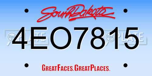 4EO7815 South Dakota License Plate