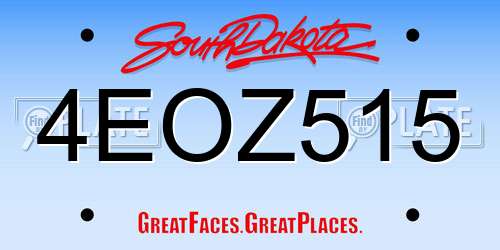 4EOZ515 South Dakota License Plate