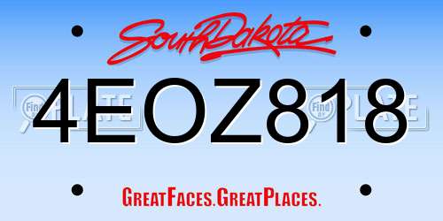 4EOZ818 South Dakota License Plate