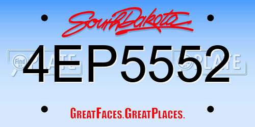 4EP5552 South Dakota License Plate
