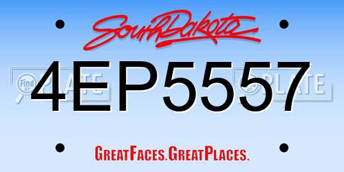 4EP5557 South Dakota License Plate